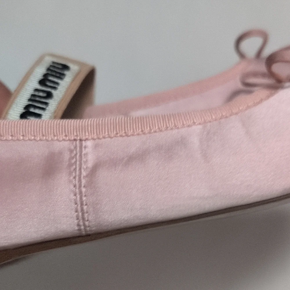 Miu Miu Pink Satin Ballet Flats - Picture 10 of 16